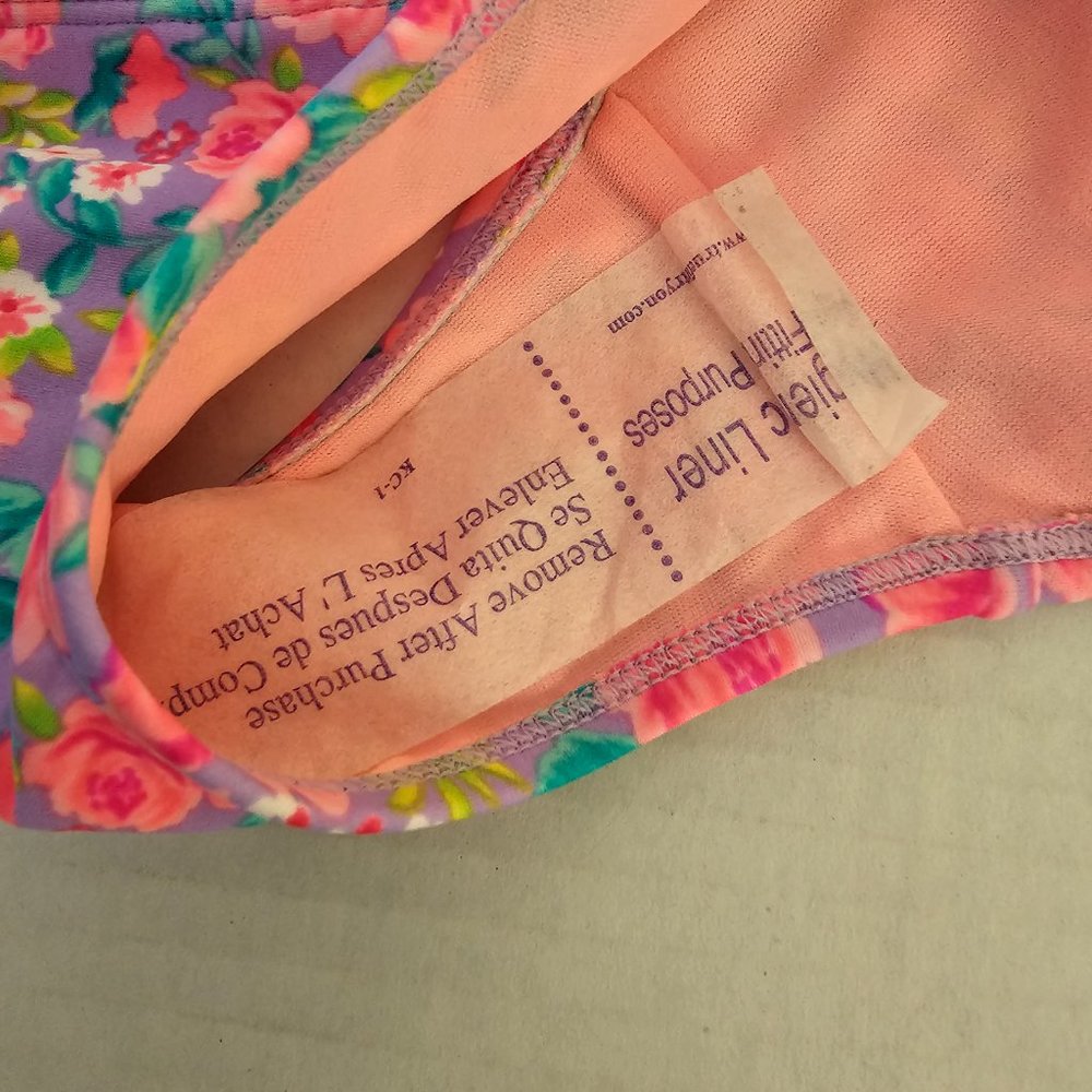 New Lauren James Hipster Floral Flower Purple Pink bikini bottom M Medium - Picture 6 of 7